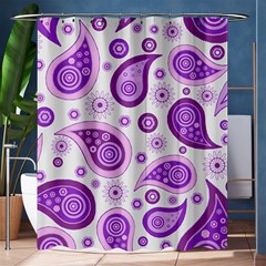 Retro Paisley Purple Shower Curtain 60  X 72  (medium)  by snowwhitegirl