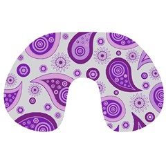 Retro Paisley Purple Travel Neck Pillows by snowwhitegirl