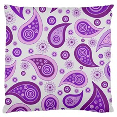 Retro Paisley Purple Large Flano Cushion Case (one Side) by snowwhitegirl