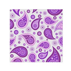 Retro Paisley Purple Small Satin Scarf (square) by snowwhitegirl