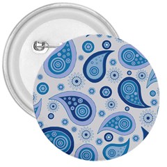 Retro Paisley Blue 3  Buttons by snowwhitegirl