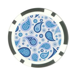 Retro Paisley Blue Poker Chip Card Guard (10 Pack) by snowwhitegirl