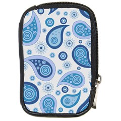 Retro Paisley Blue Compact Camera Leather Case