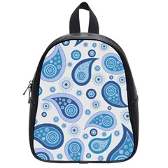 Retro Paisley Blue School Bag (small) by snowwhitegirl