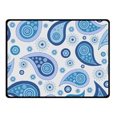 Retro Paisley Blue Fleece Blanket (small) by snowwhitegirl