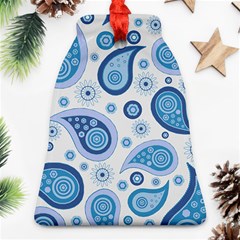 Retro Paisley Blue Bell Ornament (two Sides) by snowwhitegirl