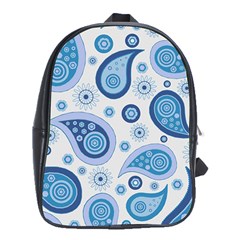 Retro Paisley Blue School Bag (xl) by snowwhitegirl