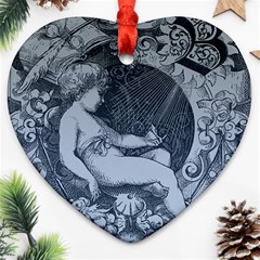 Victorian Angel With Shining Light Ornament (heart) by snowwhitegirl