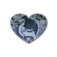 Victorian Angel With Shining Light Heart Coaster (4 Pack)  by snowwhitegirl