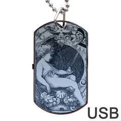 Victorian Angel With Shining Light Dog Tag Usb Flash (one Side) by snowwhitegirl