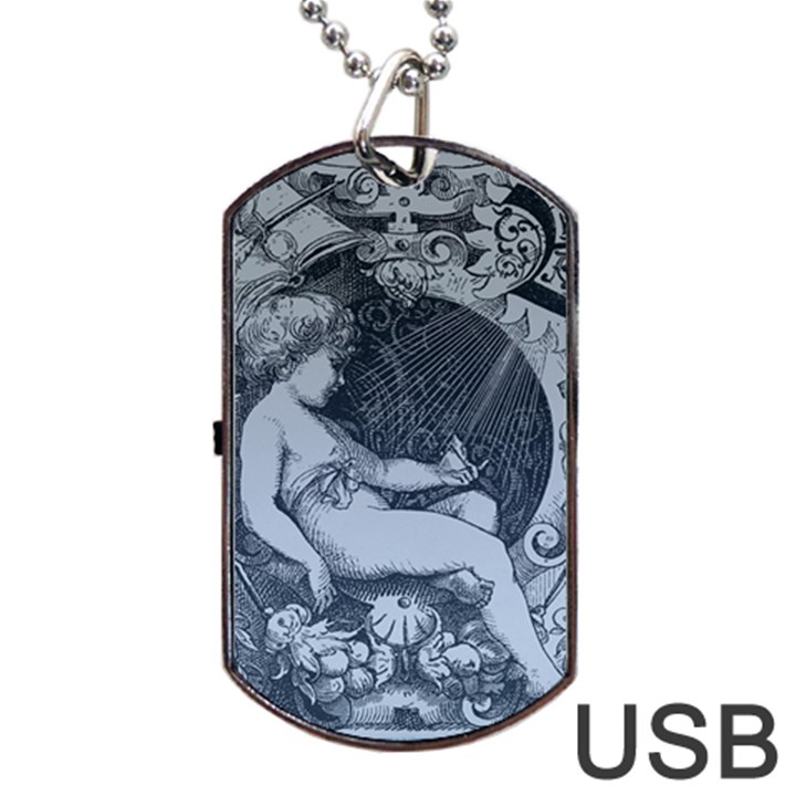 Victorian Angel With Shining Light Dog Tag USB Flash (One Side)