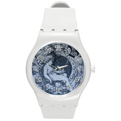 Victorian Angel With Shining Light Round Plastic Sport Watch (m) by snowwhitegirl