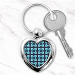 Retro Flower Blue Key Chains (Heart)  Front