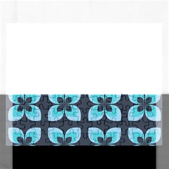 Retro Flower Blue Rectangular Jigsaw Puzzl by snowwhitegirl