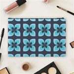 Retro Flower Blue Cosmetic Bag (Large) Back