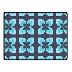 Retro Flower Blue Fleece Blanket (small) by snowwhitegirl