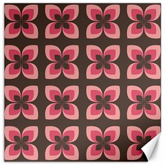 Retro Flower Pink Brown Canvas 12  X 12  by snowwhitegirl