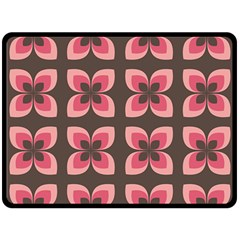 Retro Flower Pink Brown Fleece Blanket (large)  by snowwhitegirl