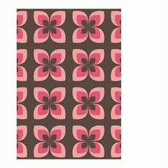 Retro Flower Pink Brown Small Garden Flag (two Sides) by snowwhitegirl