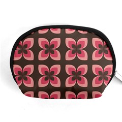 Retro Flower Pink Brown Accessory Pouch (medium) by snowwhitegirl