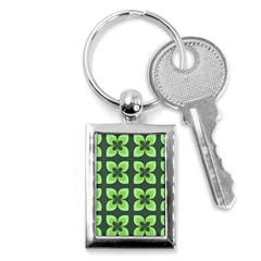 Retro Flower Green Key Chains (rectangle)  by snowwhitegirl