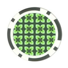 Retro Flower Green Poker Chip Card Guard by snowwhitegirl