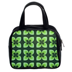 Retro Flower Green Classic Handbag (two Sides) by snowwhitegirl