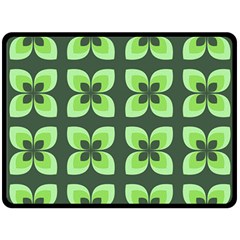 Retro Flower Green Fleece Blanket (large)  by snowwhitegirl