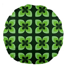 Retro Flower Green Large 18  Premium Round Cushions by snowwhitegirl