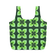 Retro Flower Green Full Print Recycle Bag (m) by snowwhitegirl