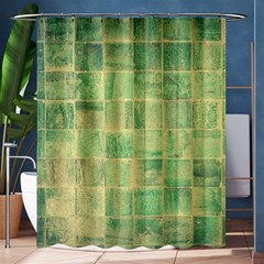 Abstract Green Tile Shower Curtain 60  X 72  (medium)  by snowwhitegirl