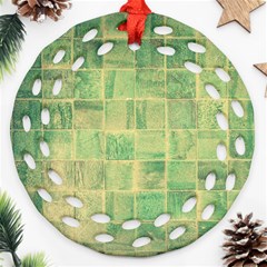 Abstract Green Tile Round Filigree Ornament (two Sides) by snowwhitegirl