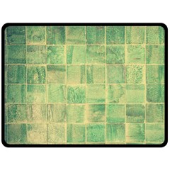 Abstract Green Tile Double Sided Fleece Blanket (large)  by snowwhitegirl