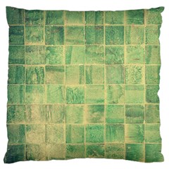 Abstract Green Tile Large Flano Cushion Case (two Sides) by snowwhitegirl