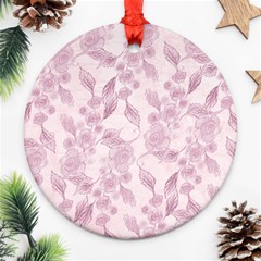 Pink Floral Ornament (round) by snowwhitegirl