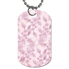 Pink Floral Dog Tag (two Sides) by snowwhitegirl