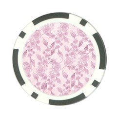 Pink Floral Poker Chip Card Guard by snowwhitegirl