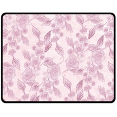 Pink Floral Fleece Blanket (medium)  by snowwhitegirl