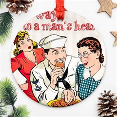 Retro Sailor Eating Cookie Ornament (round) by snowwhitegirl