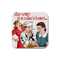 Retro Sailor Eating Cookie Rubber Square Coaster (4 Pack)  by snowwhitegirl