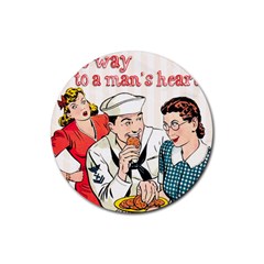 Retro Sailor Eating Cookie Rubber Round Coaster (4 Pack)  by snowwhitegirl