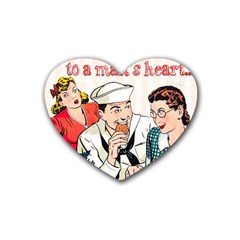 Retro Sailor Eating Cookie Rubber Coaster (heart)  by snowwhitegirl