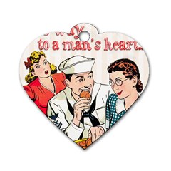 Retro Sailor Eating Cookie Dog Tag Heart (two Sides) by snowwhitegirl