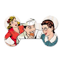 Retro Sailor Eating Cookie Dog Tag Bone (one Side) by snowwhitegirl