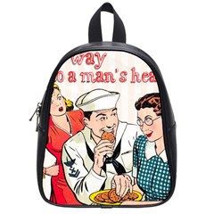 Retro Sailor Eating Cookie School Bag (small) by snowwhitegirl