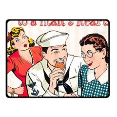 Retro Sailor Eating Cookie Fleece Blanket (small) by snowwhitegirl