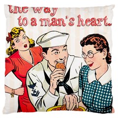 Retro Sailor Eating Cookie Large Cushion Case (one Side) by snowwhitegirl