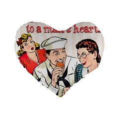 Retro Sailor Eating Cookie Standard 16  Premium Heart Shape Cushions by snowwhitegirl