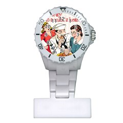 Retro Sailor Eating Cookie Plastic Nurses Watch by snowwhitegirl