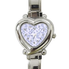 Blue Floral Heart Italian Charm Watch by snowwhitegirl